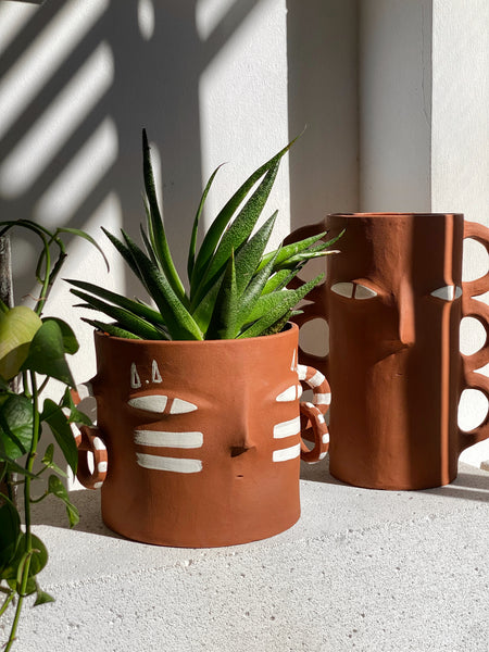 NOODLE  TERRA  // Seramik Saksı • Vazo